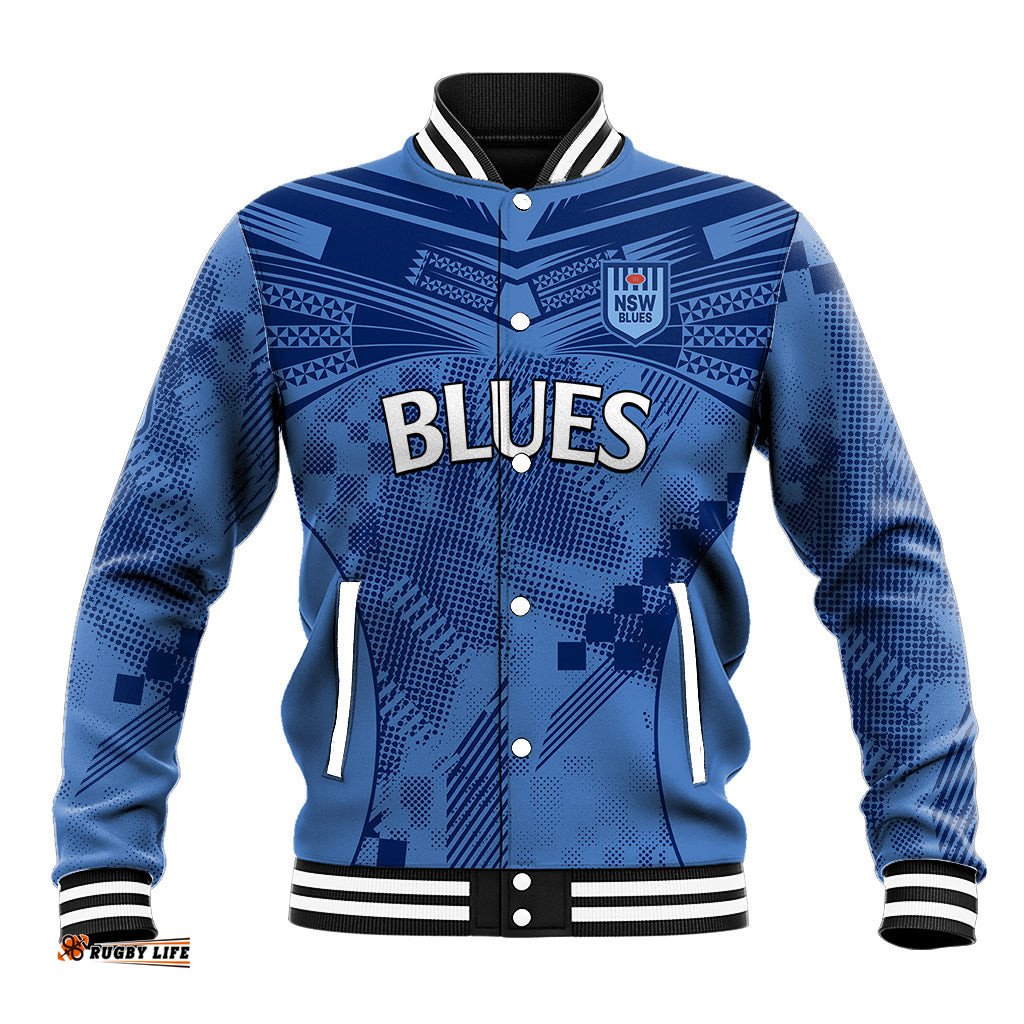 NSW Blues Rugby Baseball Jacket Origin New South Wales Sporty Style