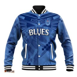 NSW Blues Rugby Baseball Jacket Origin New South Wales Sporty Style