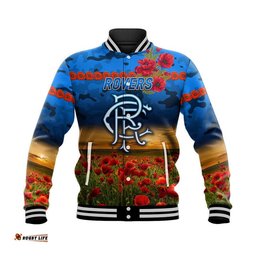 Rovers Football Club ANZAC Baseball Jacket Poppy Vibes