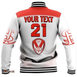 Custom Personalised Saints Rugby Champions Baseball Jacket St Helens World Club Challenge