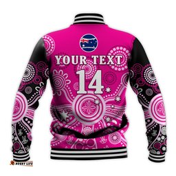 Custom Text And Number Sydney Sixers Baseball Jacket Cricket Indigenous Australian Art Ver.01