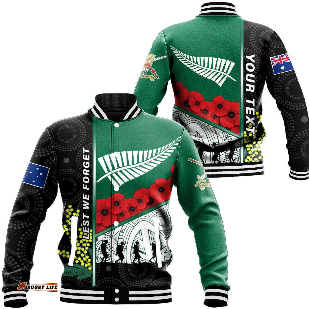 Vibe Hoodie Clothing - Custom Australia Indigenous & New Zealand Maori Anzac Baseball Jacket