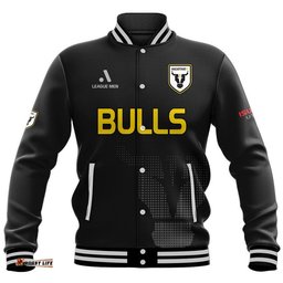 Macarthur Soccer Baseball Jacket Bulls Black and Gold