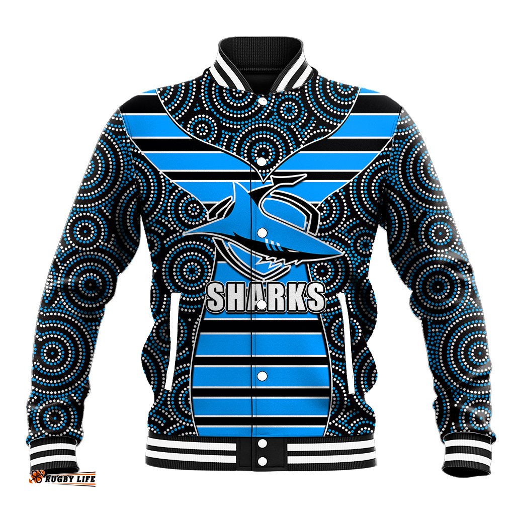NRL - Sharks Baseball Jacket Mix Dot Aboriginal