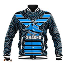 NRL - Sharks Baseball Jacket Mix Dot Aboriginal