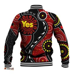 Australia Indigenous Baseball Jacket Vote Yes Aboriginal Flag Color