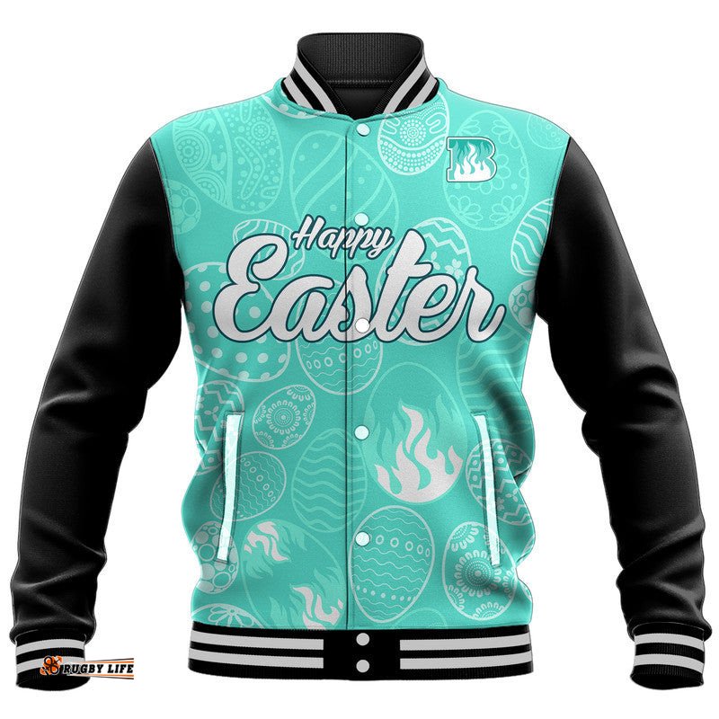 Custom Personalised Brisbane Heat Cricket Happy Easter Day Baseball Jacket Simple Style