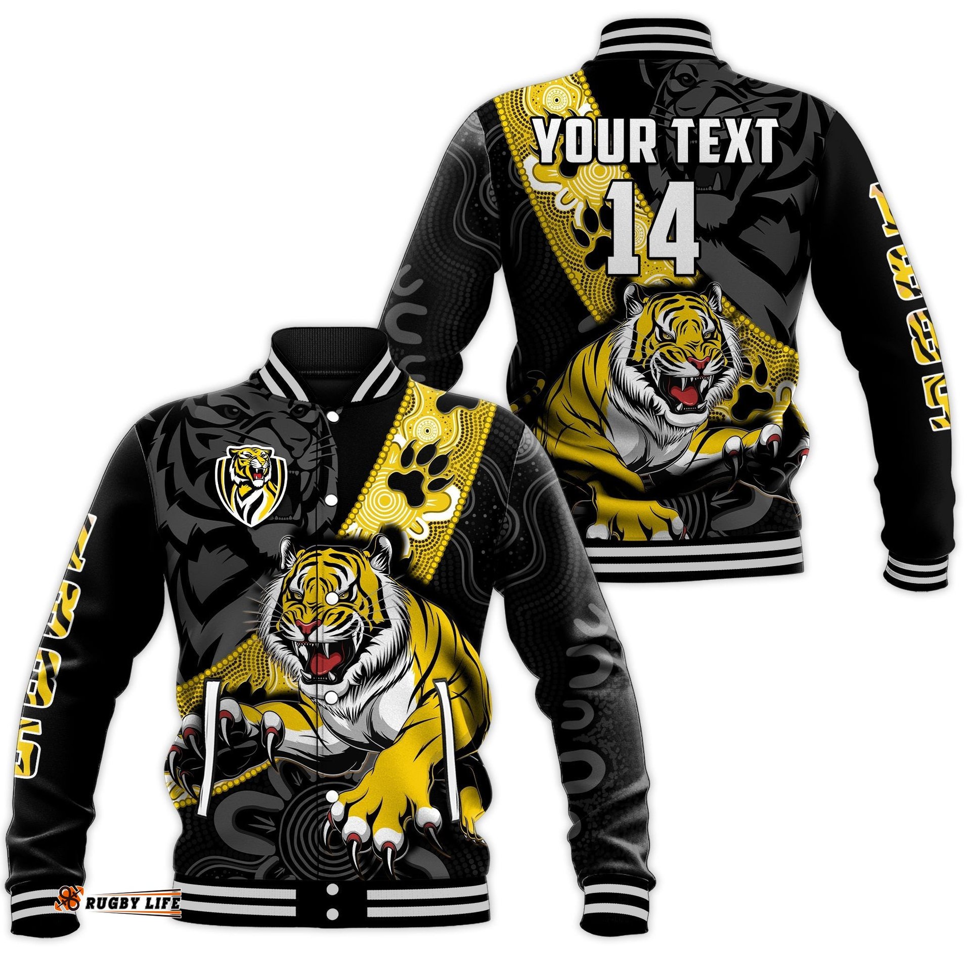 Custom Text And Number Richmond Football Baseball Jacket Tigers 1885 Indigenous Basic Style