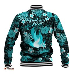 Australian Heat Cricket Baseball Jacket Baeuty Pacific Hibiscus and Polynesian Pattern