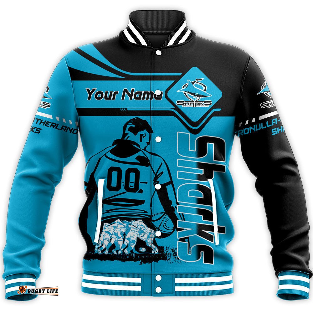 Cronulla-Sutherland Sharks Baseball Jacket Personalized Pentagon Style- NRL