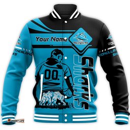 Cronulla-Sutherland Sharks Baseball Jacket Personalized Pentagon Style- NRL