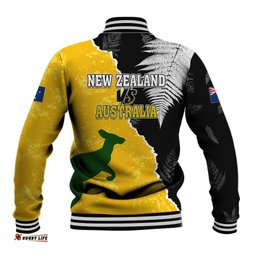 Australia Rugby Mix New Zealands Rugby Baseball Jacket Wallabies Versus Silver Fern Sporty Basic