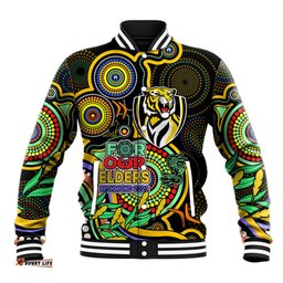 Richmond Football Aboriginal Art Baseball Jacket NAIDOC Indigenous Tribal
