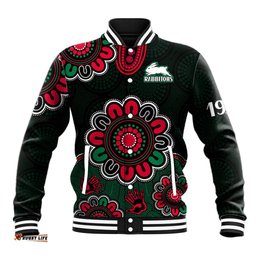 NRL Rabbitohs Rugby Baseball Jacket The Bunnies 1908 Aboriginal