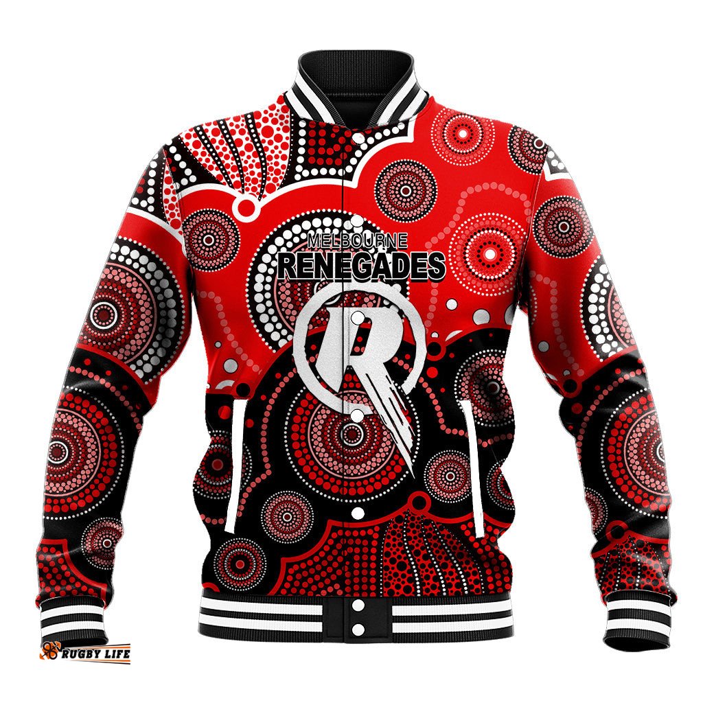 Custom Text And Number Renegades BBL Baseball Jacket Aboriginal Patterns
