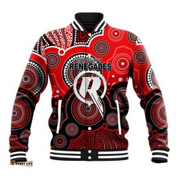 Custom Text And Number Renegades BBL Baseball Jacket Aboriginal Patterns