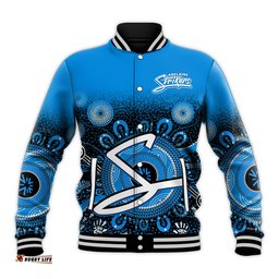 Custom Text and Number Adelaide Strikers Baseball Jacket Aboriginal Sunshine
