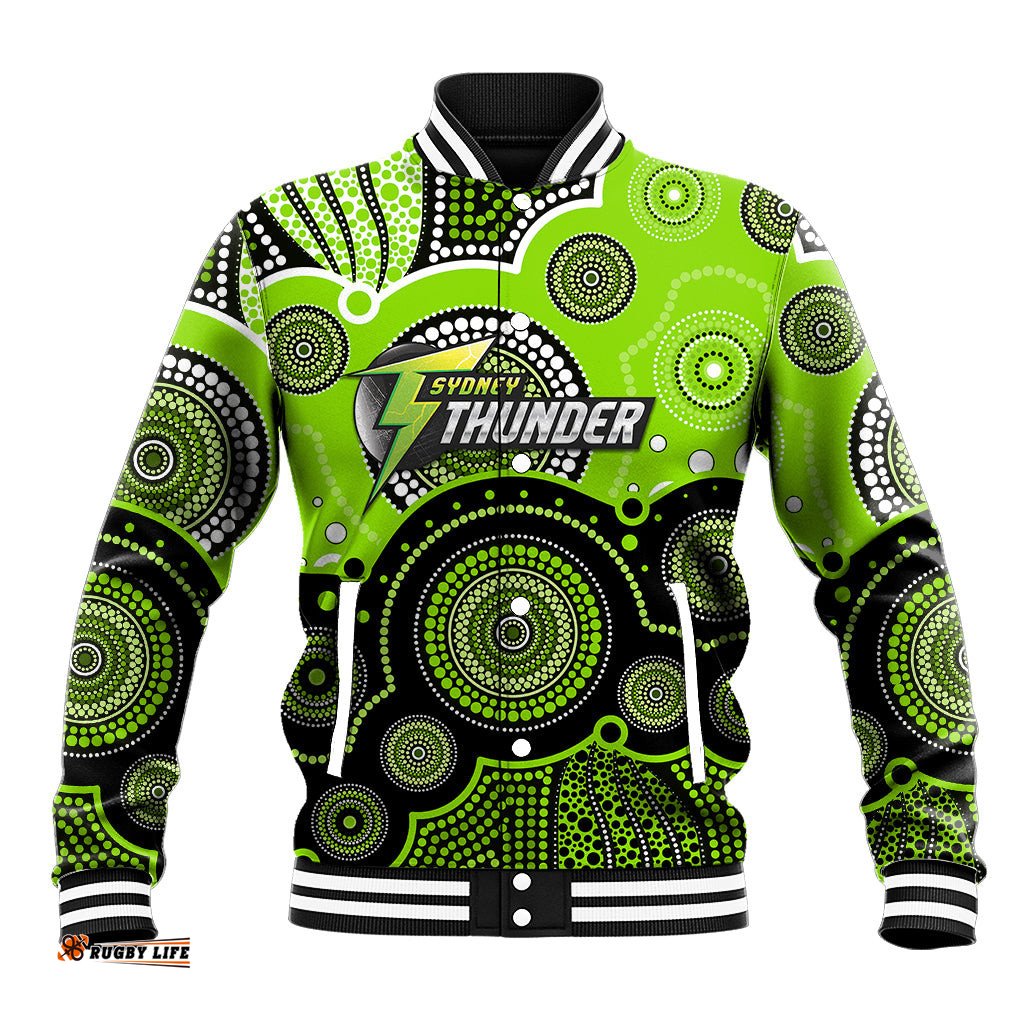 Custom Text And Number Thunders BBL Baseball Jacket Aboriginal Patterns