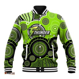 Custom Text And Number Thunders BBL Baseball Jacket Aboriginal Patterns