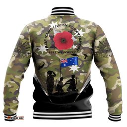 Vibe Hoodie Clothing - Anzac Day Their Name Liveth For Evermore Baseball Jacket