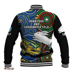 Rabbitohs Mix Eels Rugby Baseball Jacket Souths And Parra Indigenous