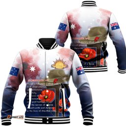 Vibe Hoodie Clothing - Anzac Day Remembrance Day Qoute Baseball Jacket