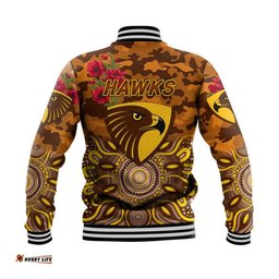 Hawthorn Hawks ANZAC Baseball Jacket Indigenous Vibes
