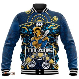 Titans Rugby Baseball Jacket Boomerang Indigenous Dots