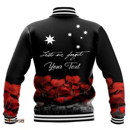 Vibe Hoodie Clothing - Custom Australian Military Forces Anzac Day Lest We Forget Baseball Jacket