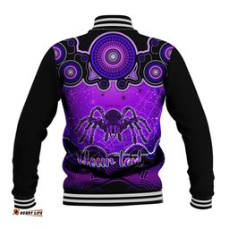 Personalised Australia Scorpio Tarantulas Spider Zodiac Baseball Jacket Auz Astrology Aboriginal - Purple