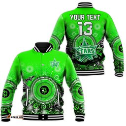 Custom Text and Number Melbourne Stars Baseball Jacket Cricket Aboriginal