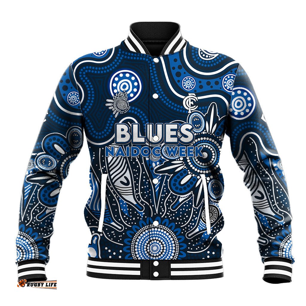 Personalised Blues NAIDOC Week 2024 Baseball Jacket Aussie Aboriginal Art DT02