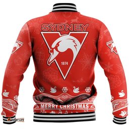 Sydney Swans Unique Winter Season Baseball Jacket Swans Merry Christmas
