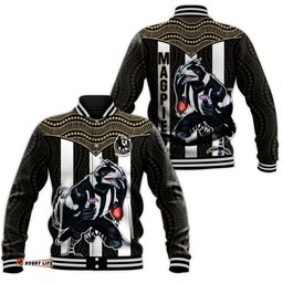 Magpies Football Baseball Jacket Collingwood 1892 Indigenous Sporty Style