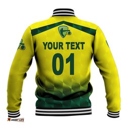 Custom Personalised Australia Cricket Baseball Jacket Aussie Unique - Gradient Yellow Vibes