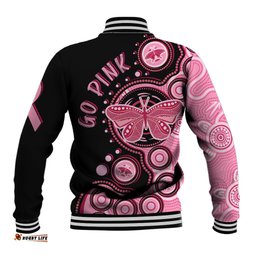 Australia Indigenous Baseball Jacket Breast Cancer Ribbon Butterfly Aboriginal Arts
