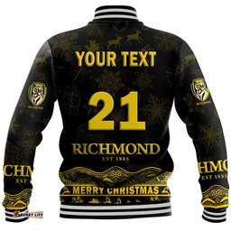 Custom Personalised And Number Richmond Tigers Unique Winter Season Baseball Jacket Tigers Merry Christmas