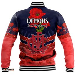 Demons Football ANZAC Baseball Jacket Lest We Forget