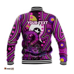 Custom Personalised NAIDOC Aboriginal Lizard Baseball Jacket Pink Style