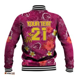 Custom Broncos Rugby Baseball Jacket Beautiful Floral Pattern Spring Summer Vibe