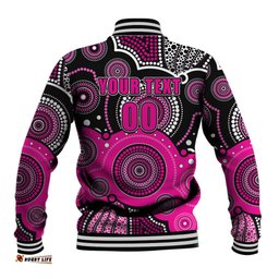Custom Text And Number Sixers BBL Baseball Jacket Aboriginal Patterns Black Version