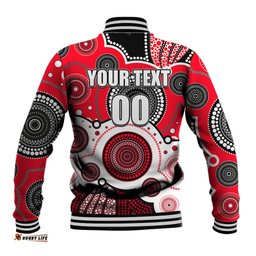 Custom Personalised And Number Saints AFL Baseball Jacket Aboriginal Patterns