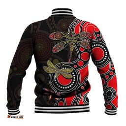 Aboriginal Dragonfly Baseball Jacket Red Style