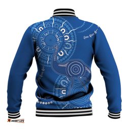 Australia New South Wales Baseball Jacket Aussie Emu With Aboriginal Art