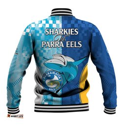 NRL Shark Combine Eels Rugby Baseball Jacket Sporty Style