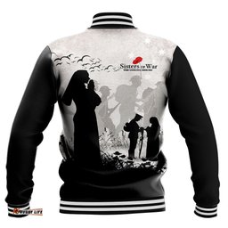 Vibe Hoodie Clothing - Anzac Day Sisters of War The Unsung Heroes Baseball Jacket
