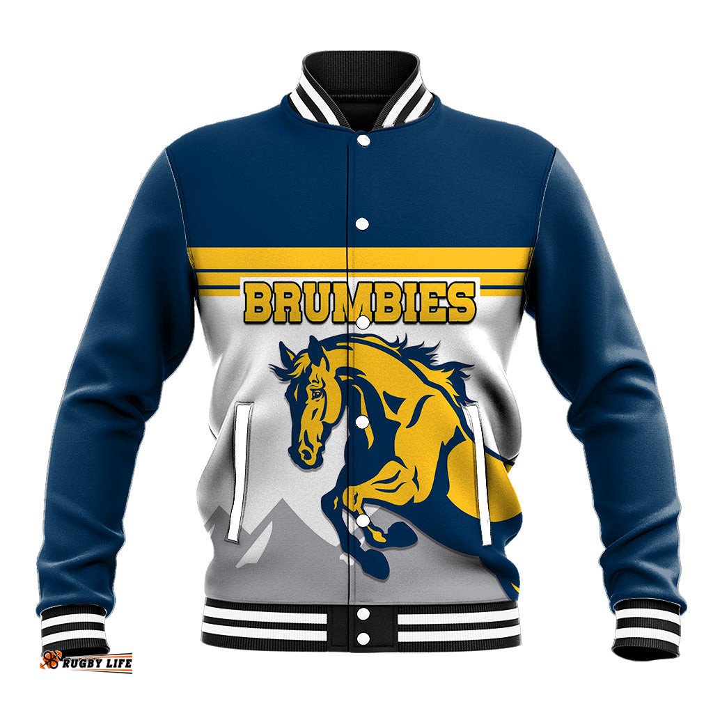 Brumbies Rugby Union Baseball Jacket Australia Silhouettes Of Horses