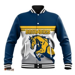 Brumbies Rugby Union Baseball Jacket Australia Silhouettes Of Horses