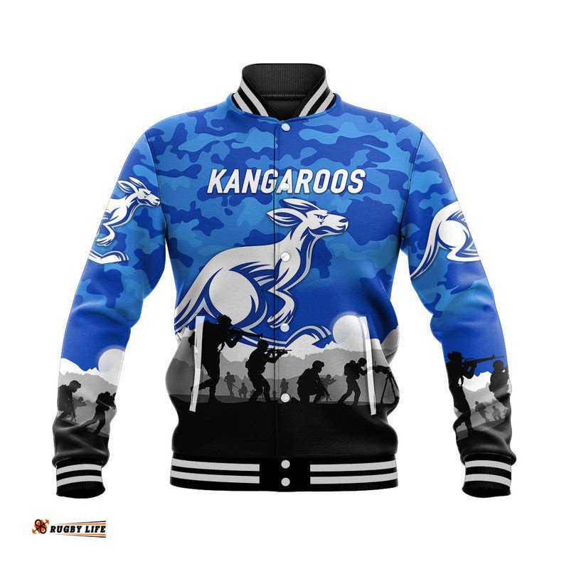 North Melbourne Kangaroos ANZAC Baseball Jacket Simple Style