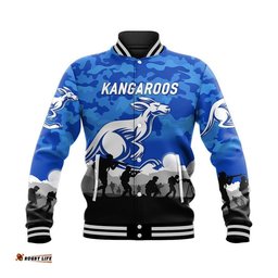North Melbourne Kangaroos ANZAC Baseball Jacket Simple Style